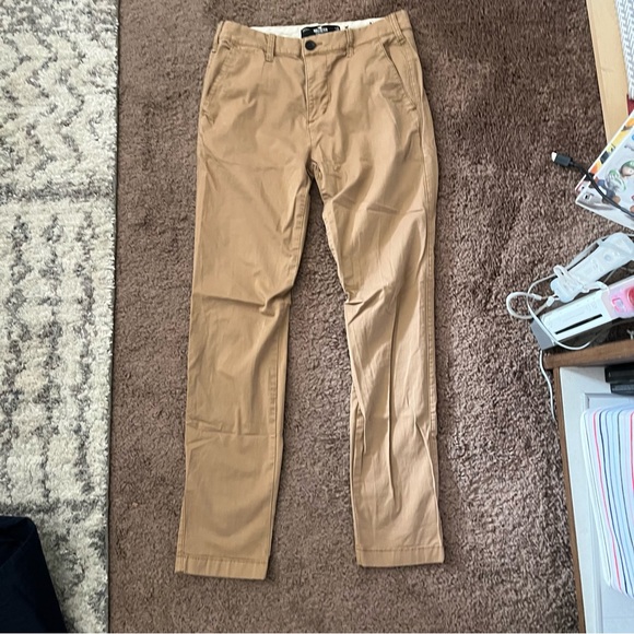 Bundle Two Hollister Skinny Chino Pants Navy Blue Khaki Workwear Preppy Frat 30 - Picture 2 of 7